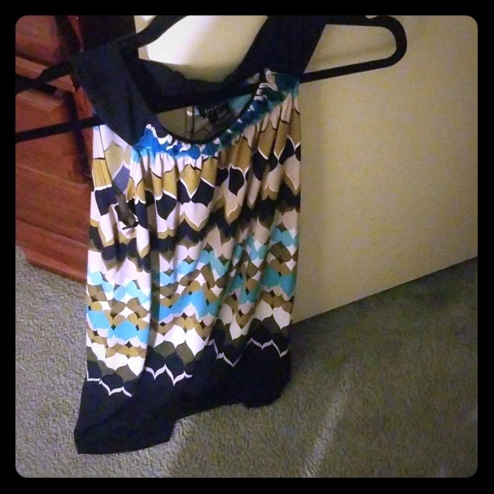 Multicolored sleeveless maxi dress